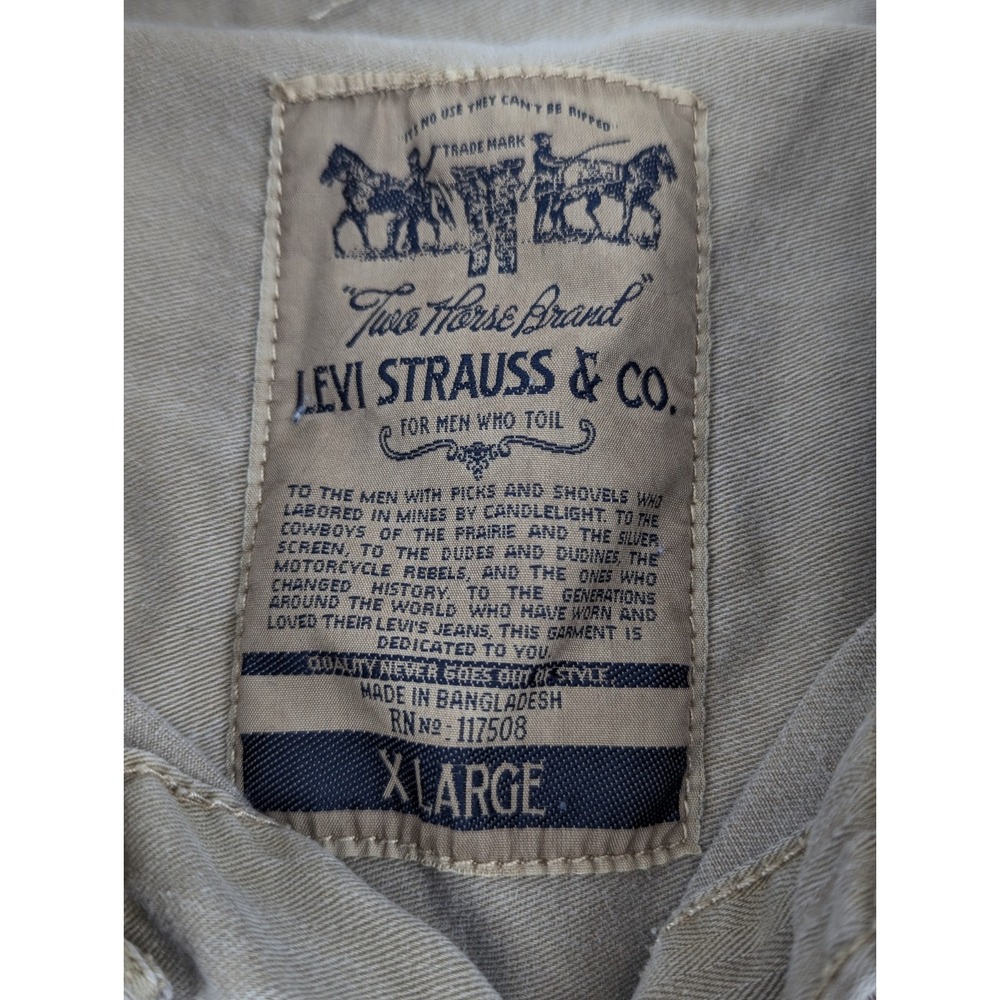 Levis Mens XL Jacket Shirt Barn Chore Shacket Brown Heavy Weight Long Sleeve‎ - Picture 8 of 10